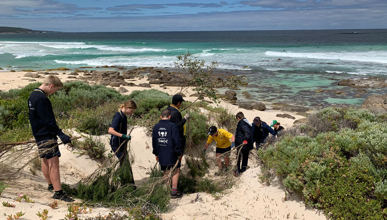Busselton Students Pitch In to Support Coastal Rehabilitation at Gas Bay