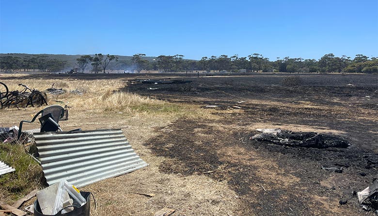 Fire at Mindful Earth property  