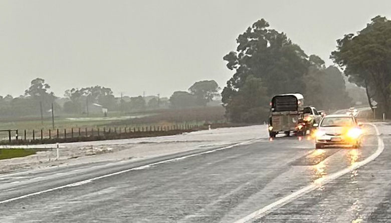 Flooding at Roy Road and Bussell Highway Intersection