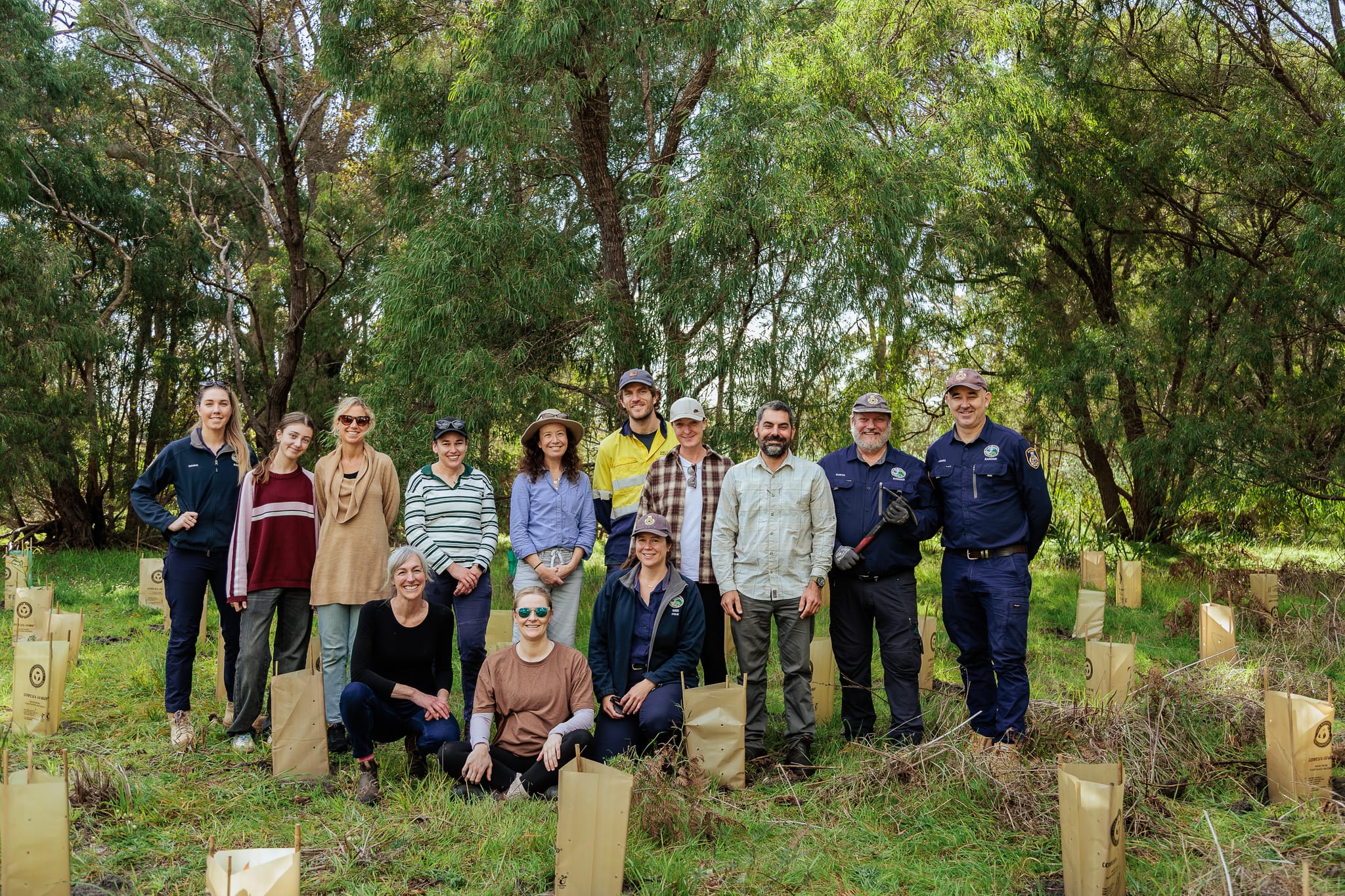 Staff pitch in to plant over 500 native seedlings
