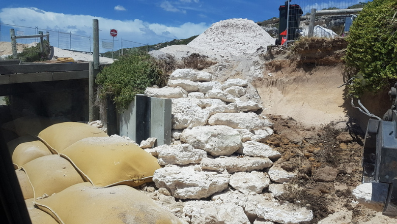 Sand nourishment works at Gnarabup Beach